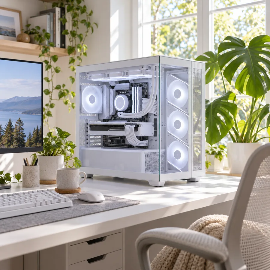 NZXT H6 Flow – Case ATX a doppia camera, bianco